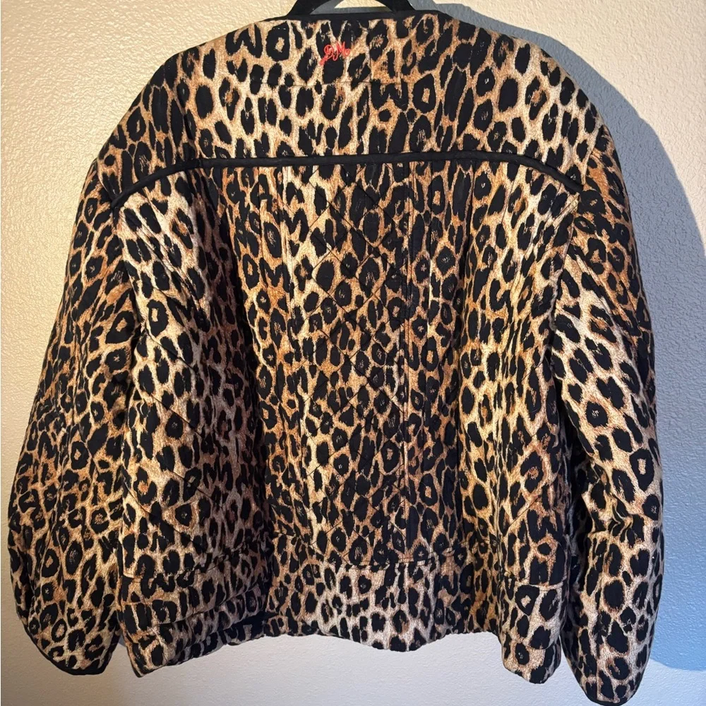 Oversized Leopard Print Bomber Jacket - Picture 5 of 9